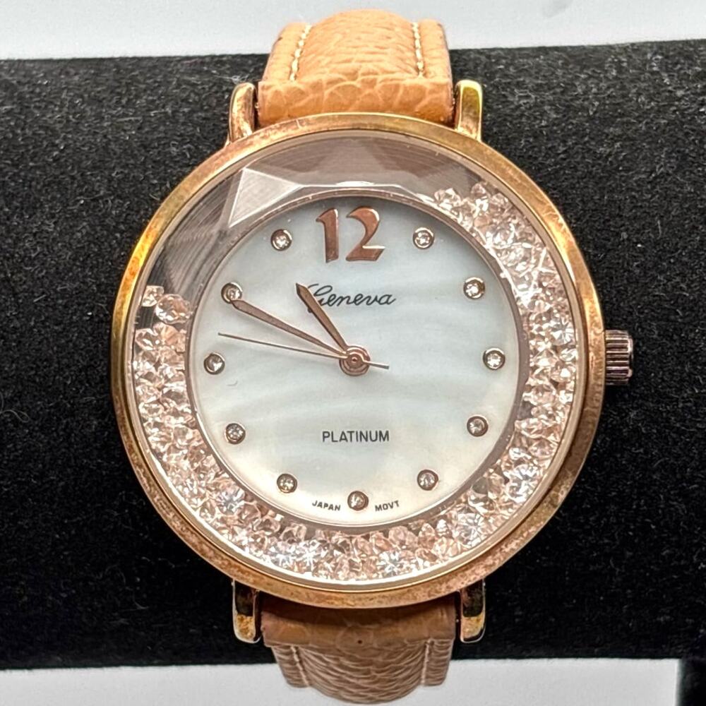 Gold & Brown Crystal Watch